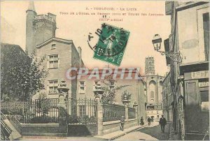 Postcard Old Toulouse Le Lycee Tower Hotel and the Church of the Jacobins