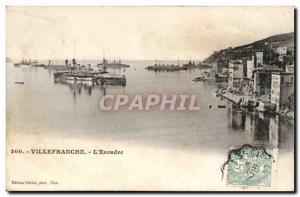 Villefranche Postcard Old l & # 39escadre (boats breastplates)