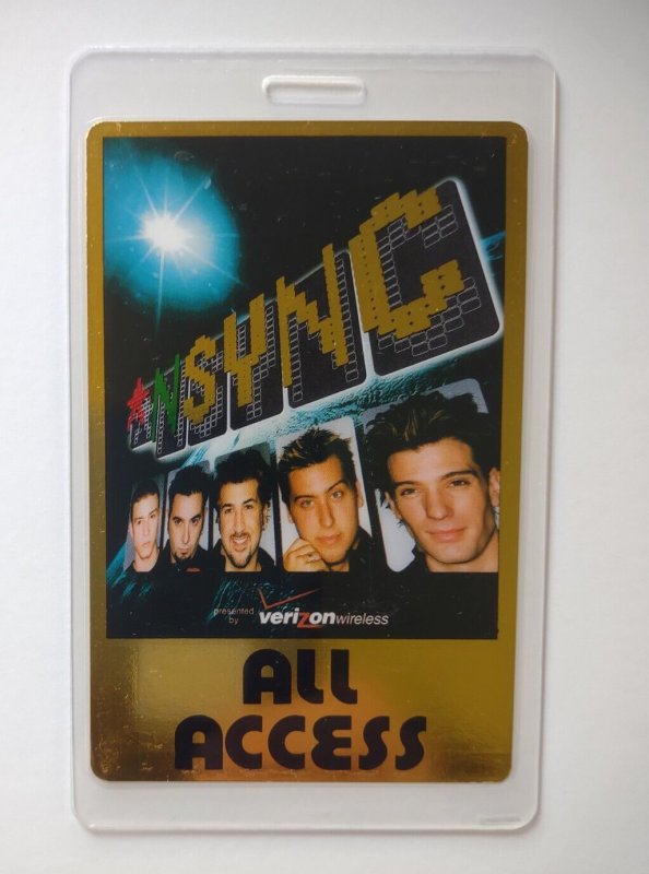 NSYNC Backstage Pass 1999 Plastic Laminated Justin Timberlake Gold Laser Foil