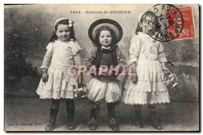 Old Postcard Folklore Children of Quimper