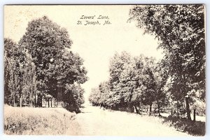 Lovers Lane St Joseph Missouri  postmarked 1907 postcard A977