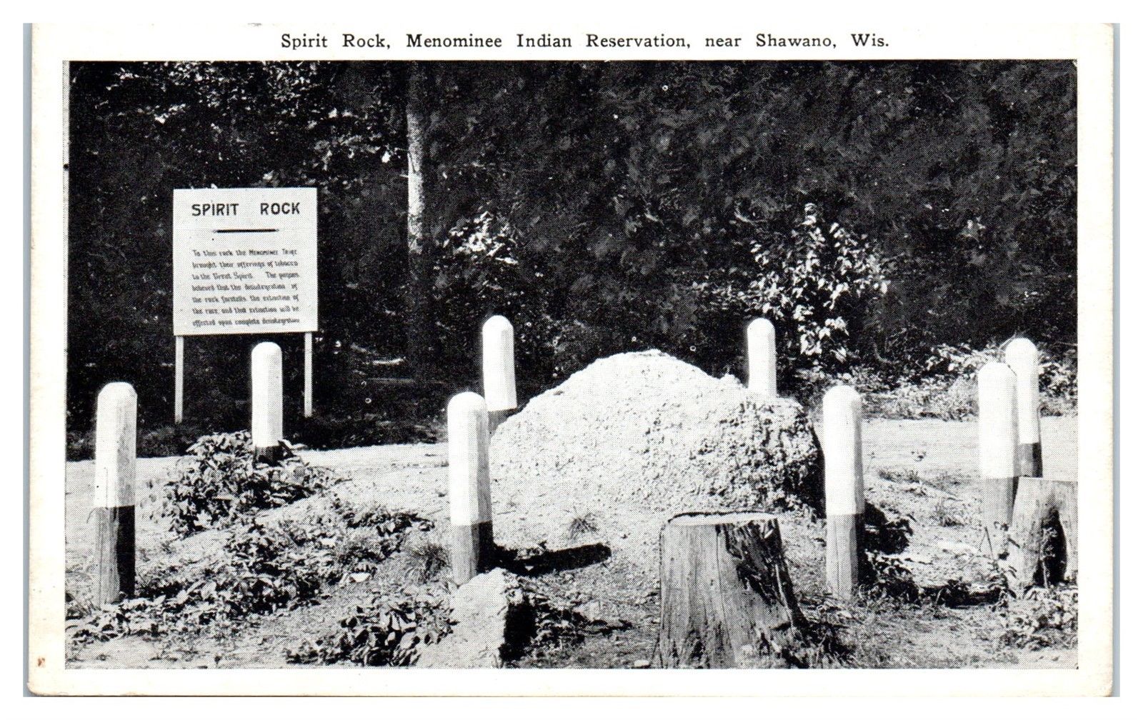 Early 1900s Spirit Rock, Menominee Indian Reservation, near Shawano, WI ...