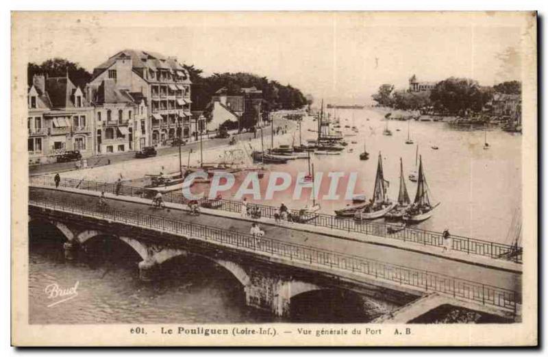 Old Postcard Pouliguen General view of the port