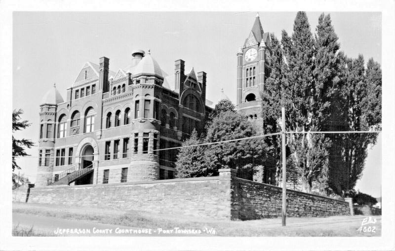 PORT TOWNSEND WASHINGTON~JEFFERSON COUNTY COURTHOUSE-1950s REAL PHOTO POSTCARD