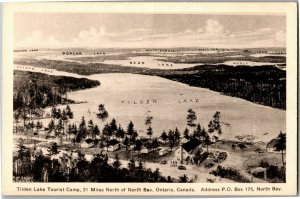 Aerial View Tilden Lake Tourist Camp North Bay Ontario Vintage Postcard F16