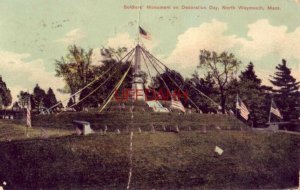 SOLDIERS' MONUMENT ON DECORATION DAY, NORTH WEYMOUTH, MA. 1908