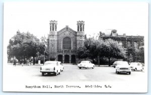 RPPC UNIVERSITY of ADELAIDE, South Australia ~ BONYTHON HALL 1950s Cars Postcard