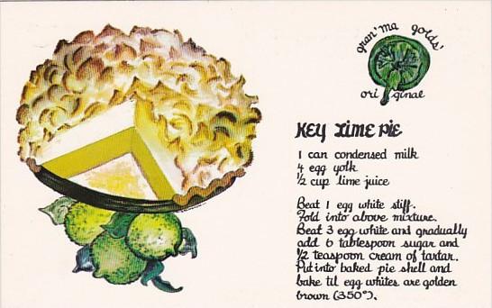 Key Lime Pie Recipe Card