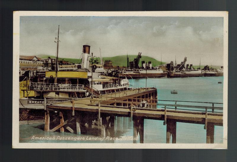 Mint Picture Postcard Belfast Ireland American Passenger Dock in harbor