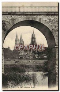Old Postcard Bayeux Cathedral the