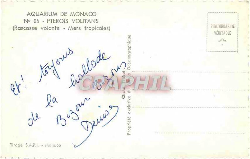 Postcard Modern Aquarium Monaco Pterois Volitans
