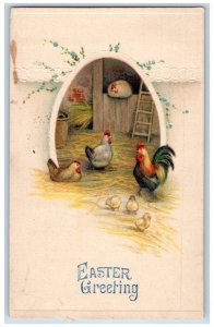 Sacramento California CA Postcard Easter Greetings Chicken Hen Baby Chicks 1957
