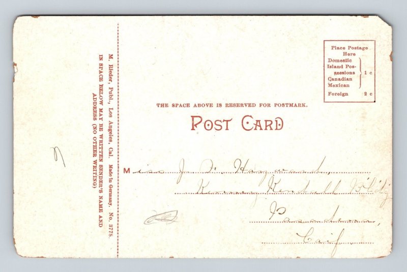 Vintage Church of the Angels Garvanza CA Postcard M. Rieder Publ.