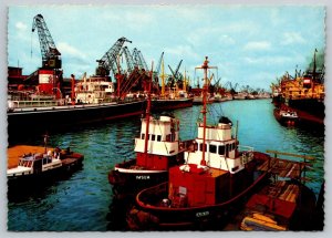 Bremen  Hafen  Germany  Fishing Vessels  Tug Boat  Postcard