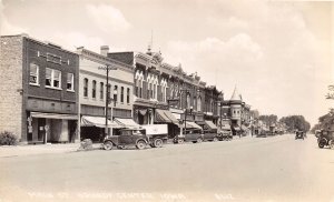 J48/ Grundy Center Iowa RPPC Postcard c1930s Main Street Stores Truck 248