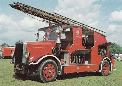 Leyland Welsh Glamorgan Fire Appliance Semi Limousine Engine Postcard