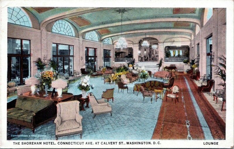 postcard Washington  DC - The Shoreham Hotel - view of lounge