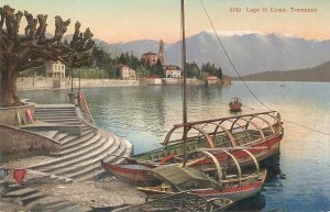 Beautiful view. Lago di Lugano.Tremezzo Old vintage Swiss postcard