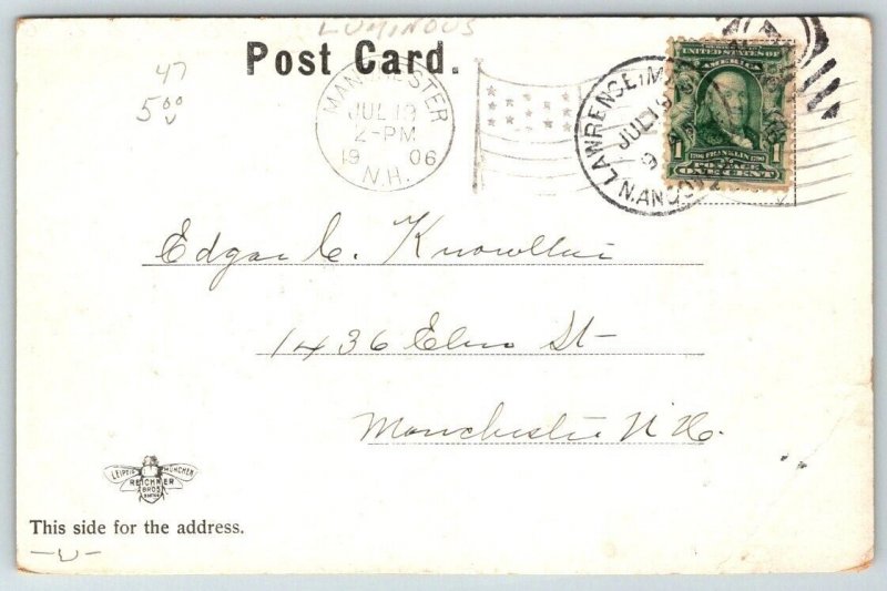 Copper Windows  Lawrence  High School  Massachusetts  Postcard  1906