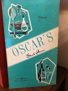 Vintage 50s OSCAR'S Steakhouse Restaurant Menu Hwy 54 Jefferson City Missouri