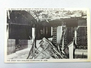 Vintage Postcard New England Hurricane 1938 Franklin Square House Boston MA