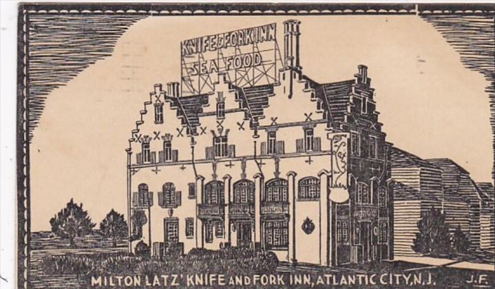 New Jersey Atlantic City Milton Latz' Knife and Fork Inn Seafood Restaurant 1938