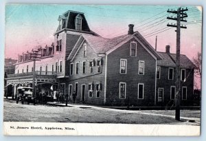 Appleton Minnesota MN Postcard St. James Hotel Exterior Building c1912 Vintage