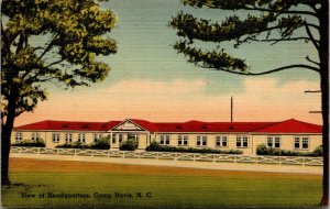 Vtg 1940s View of Headquarters Camp Davis North Carolina NC WWII Era Postcard