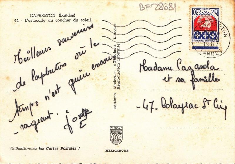 BF28681 capbreton landes l estacade au coucher d soleil france  front/back image