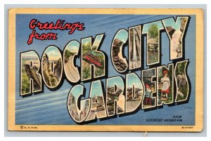 Vintage 1940's Postcard Rock City Gardens Georgia - Atop Lookout Mountain