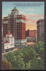 TX El Paso Kress Building, Hotel Hilton, Mills Building, San Jacinto Plaza LINEN
