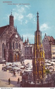 NUERNBERG, Bavaria, Germany, 1900-1910s; Schoner Brunnern Und Frauenkirche