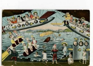 264953 War MULTI-BABIES Submarine BALLOON Vintage COLLAGE PC