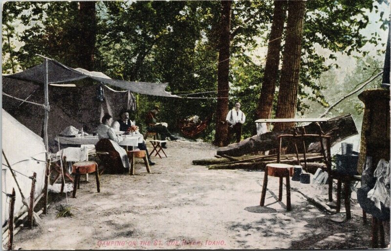 Camping on the St. Joe River ID Idaho Unused Graham & Co. Postcard F63
