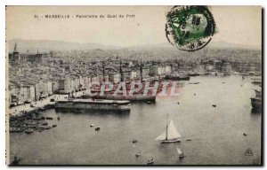 Postcard Old Port Marseille Panorama Quay