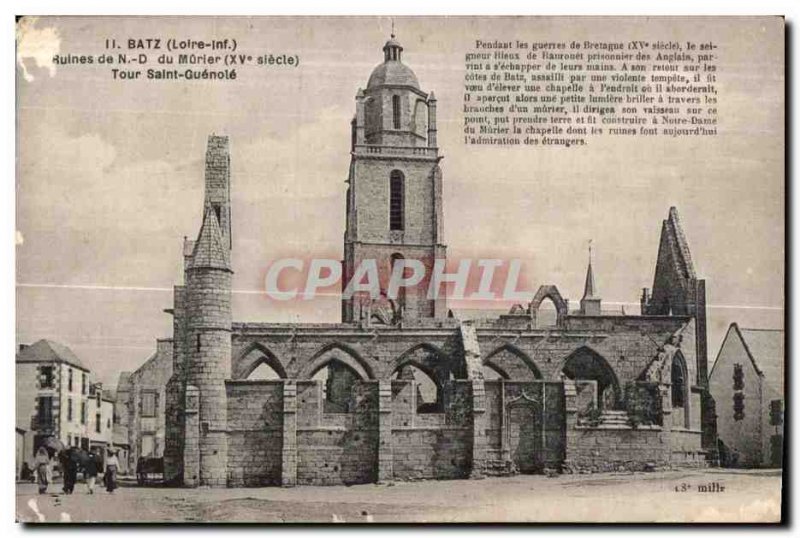 Postcard Old Batz Ruiness Du Morier Tour Saint Guenole