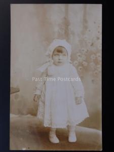 Portrait of all Child in white Lace - Old RP Postcard