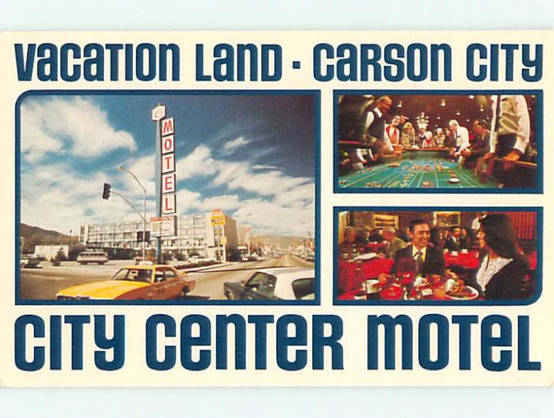 Unused Pre-1980 CASINO & OLD CARS & CITY CENTER MOTEL Carson City NV u1727@