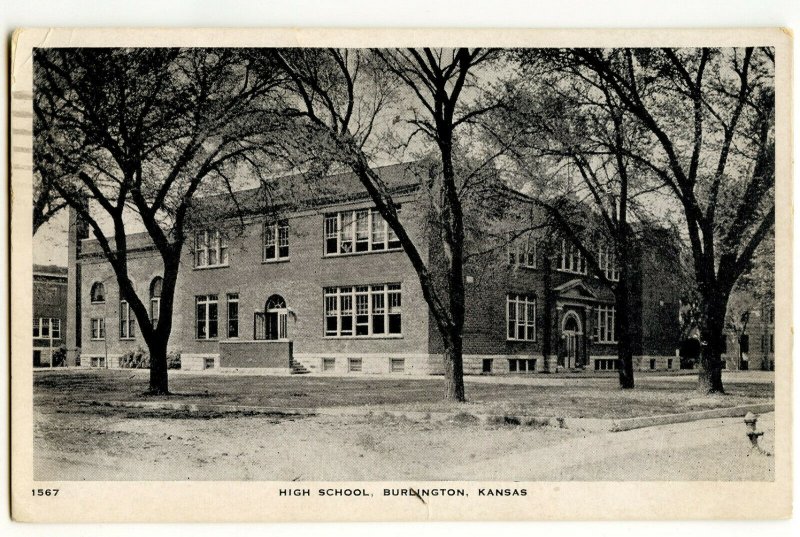 High School Burlington Kansas Vintage Postcard Standard View Card