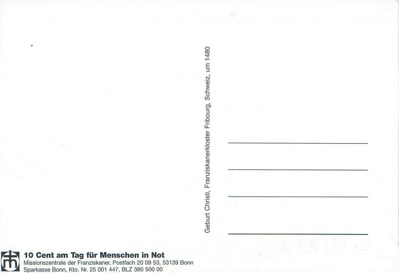 Post card Christmas Nativity scene