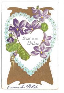 Best Wishes Happy Birthday Violets Narcissus 2 Postcards