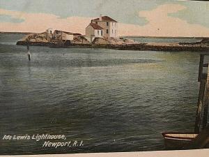 Postcard Antique View of Ida Lewis Lighthouse in Newport, RI.    T5