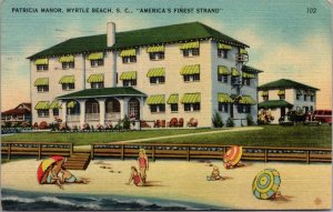 Linen Postcard Patricia Manor in Myrtle Beach, South Carolina