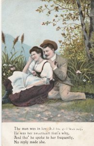 THE MAN WAS IN LOVE Poem - Vintage POSTCARD