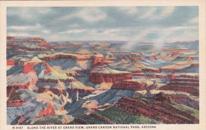 Arizona Grand Canyon View Along The River At Grand View Fred Harvey