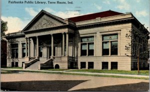 Postcard Fairbanks Public Library in Terre Haute, Indiana~1504