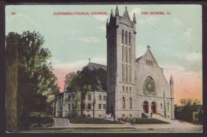 Congregational Church,Des Moines,IA Postcard