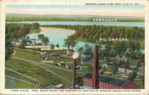 Three States Iowa South Dakota Nebraska Junction of Missouri Bioux Rivers 05.58