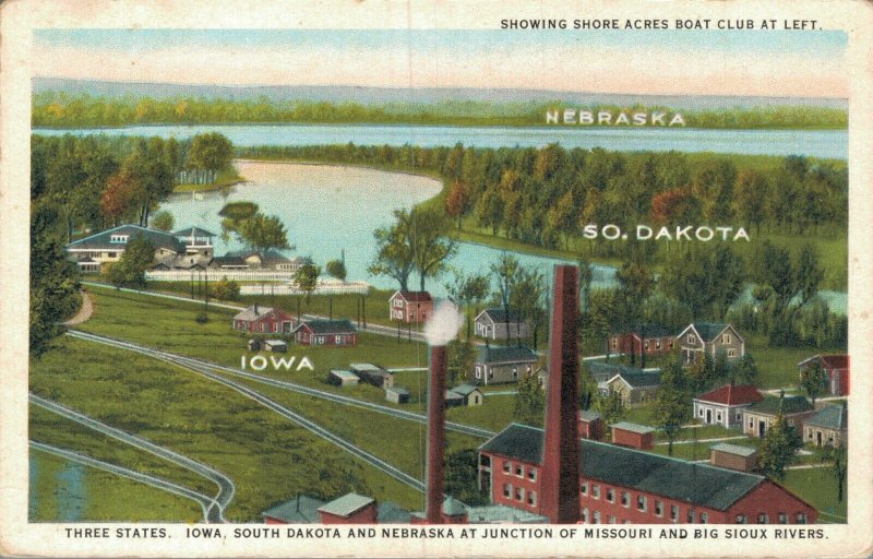 Three States Iowa South Dakota Nebraska Junction of Missouri Bioux Rivers 05.58