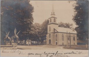 RPPC Postcard Baptist Church Chester VT Vermont